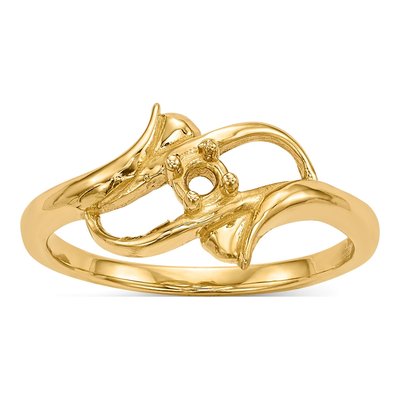 14K Yellow Gold 1-Stone Mother's Ring Mounting