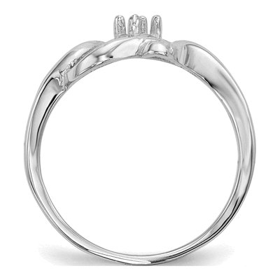 14K White Gold 1-Stone Mother's Ring Mounting – view 2