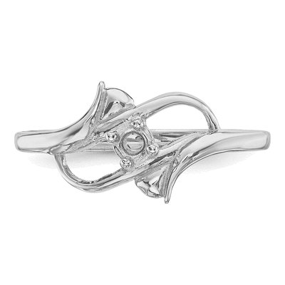 14K White Gold 1-Stone Mother's Ring Mounting – view 4