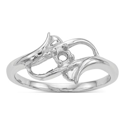 14K White Gold 1-Stone Mother's Ring Mounting