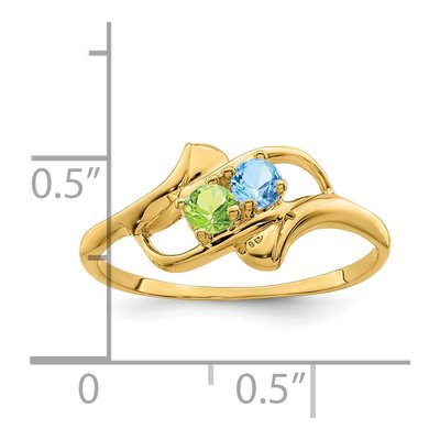 14K Yellow Gold 2-Stone Mother's Ring Mounting – view 4