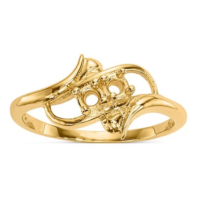 14K Yellow Gold 2-Stone Mother's Ring Mounting – view 7