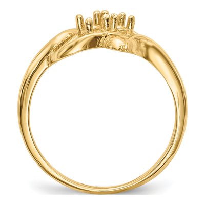 14K Yellow Gold 2-Stone Mother's Ring Mounting – view 8