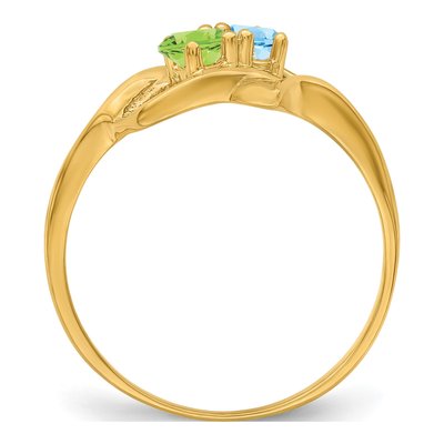14K Yellow Gold 2-Stone Mother's Ring – view 3