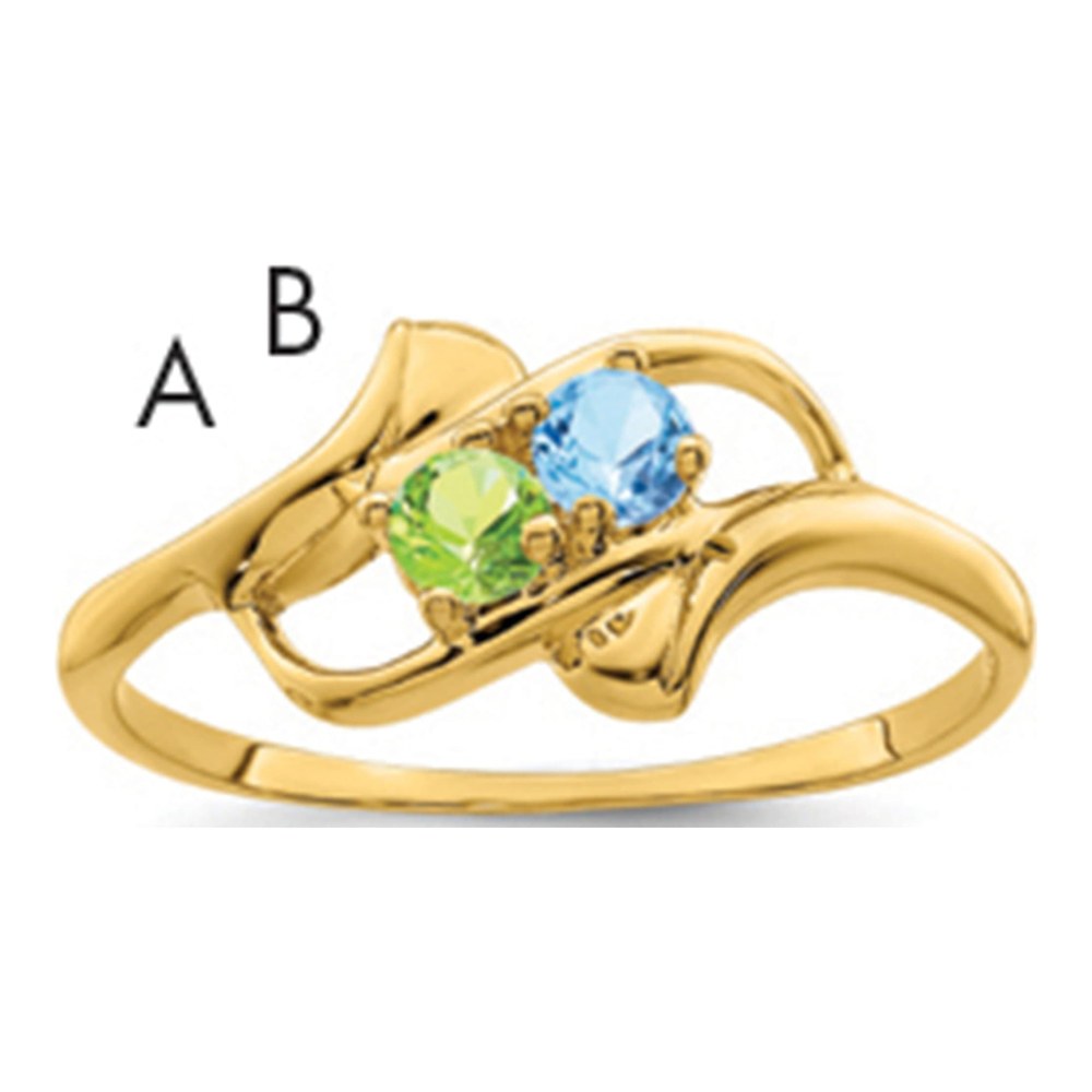 14K Synthetic Family Jewelry Ring