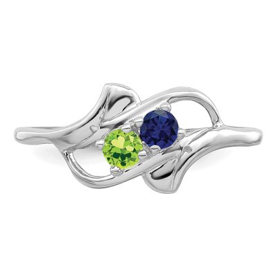 14K White Gold 2-Stone Mother's Ring Mounting – view 5