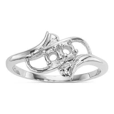 14K White Gold 2-Stone Mother's Ring Mounting – view 7