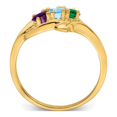 14K Yellow Gold 3-Stone Mother's Ring – view 3