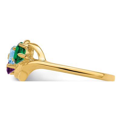 14K Yellow Gold 3-Stone Mother's Ring – view 4