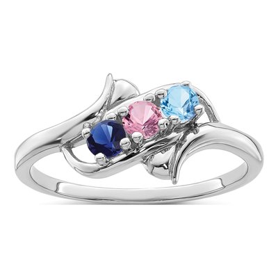 Sterling Silver 3-Stone Mother's Ring – view 2