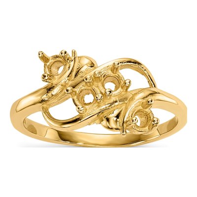 14K Yellow Gold 4-Stone Mother's Ring Mounting – view 7