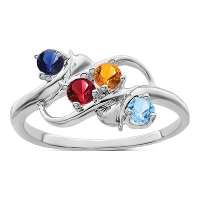 Sterling Silver 4-Stone Mother's Ring – view 2