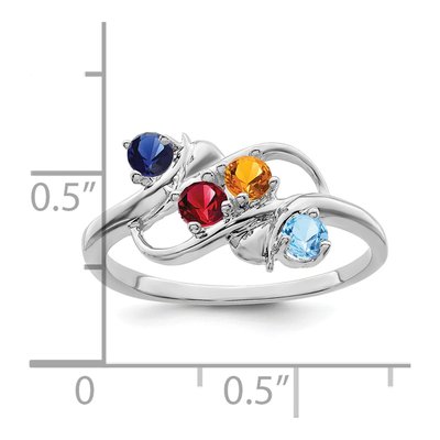 Sterling Silver 4-Stone Mother's Ring – view 7
