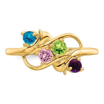 14K Yellow Gold Personalized Family Ring – view 5