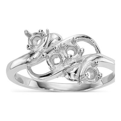 14K White Gold 4-Stone Mother's Ring Mounting – view 7
