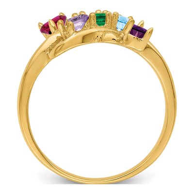 14K Yellow Gold 5-Stone Mother's Ring Mounting – view 3