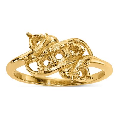 14K Yellow Gold 5-Stone Mother's Ring Mounting – view 7