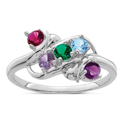 Sterling Silver 5-Stone Mother's Ring – view 2