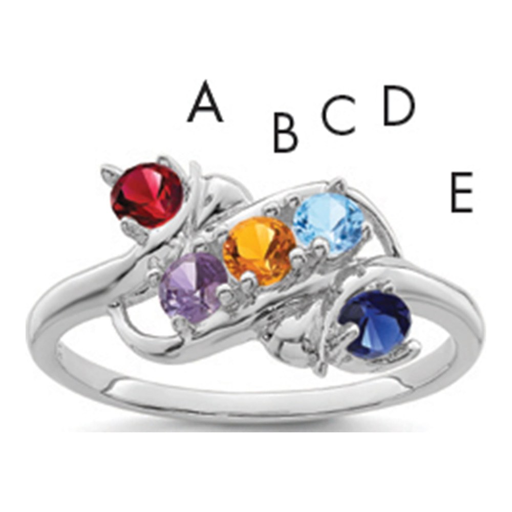 Sterling Silver 5-Stone Mother's Ring
