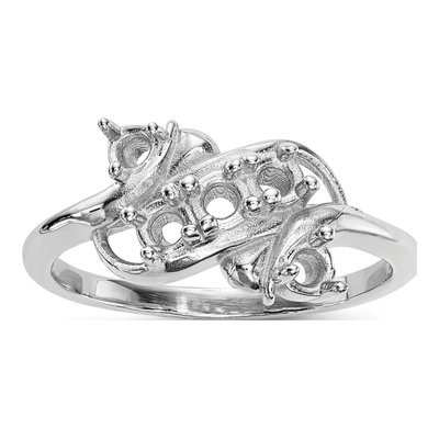 14K White Gold 5-Stone Mother's Ring Mounting – view 5