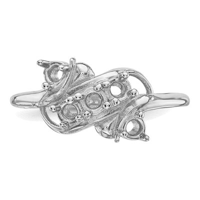14K White Gold 5-Stone Mother's Ring Mounting – view 8