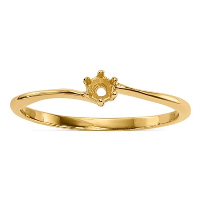 14K Yellow Gold 1-Stone Mother's Ring Mounting – view 6