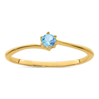 14K Yellow Gold 1-Stone Mother's Ring Mounting
