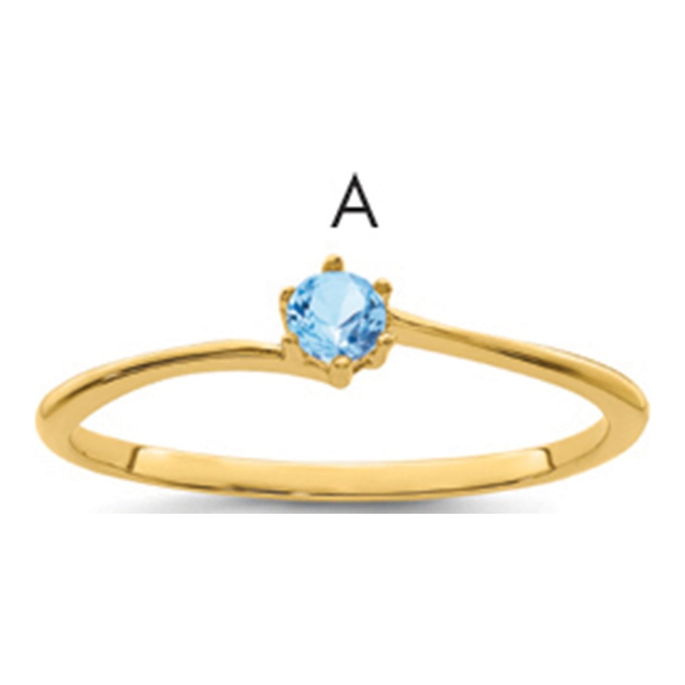 14K Yellow Gold Family Ring with Simulated Stone