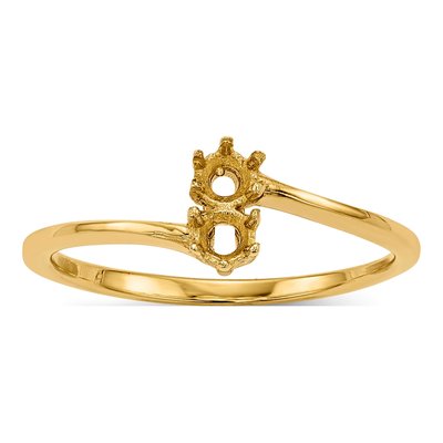 14K Yellow Gold 2-Stone Mother's Ring Mounting – view 6