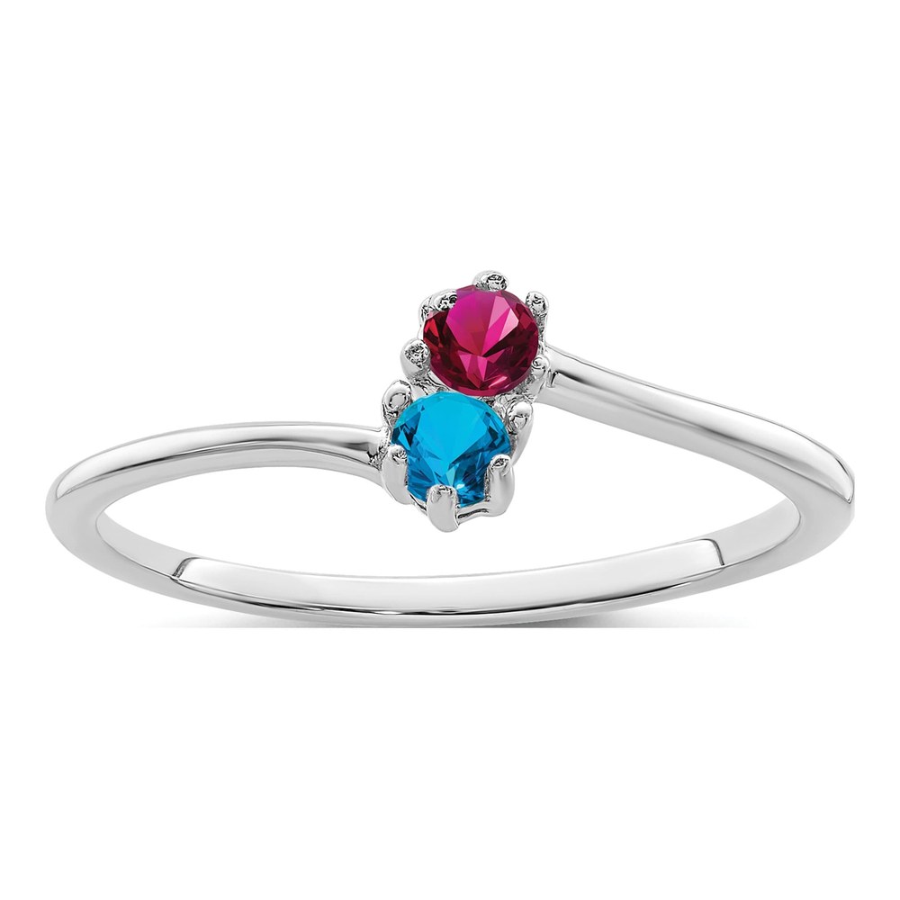 14K White Gold Family Ring
