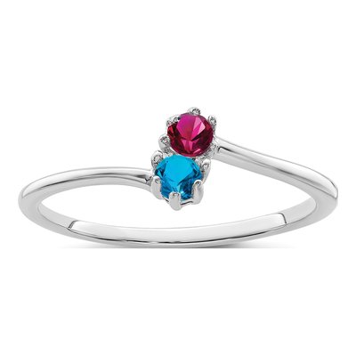 14K White Gold Family Ring