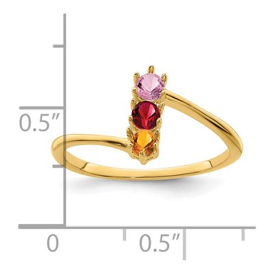 14K Yellow Gold 3-Stone Mother's Ring Mounting – view 5