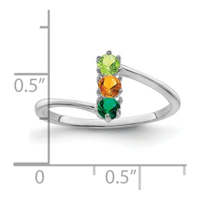 14K White Gold 3-Stone Mother's Ring – view 4