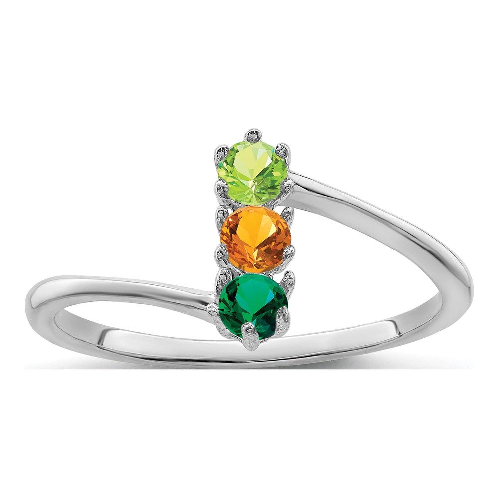 14K White Gold 3-Stone Mother's Ring