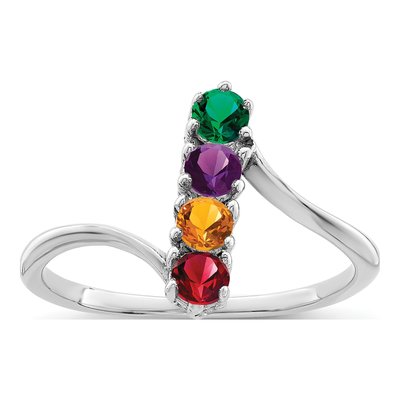 14K White Gold Custom Family Ring