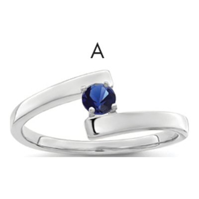 14K White Gold 1-Stone Mother's Ring Mounting – view 2