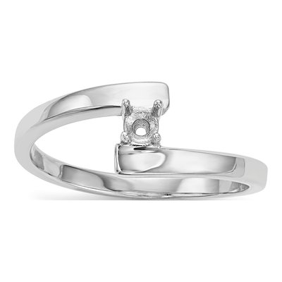 14K White Gold 1-Stone Mother's Ring Mounting – view 7