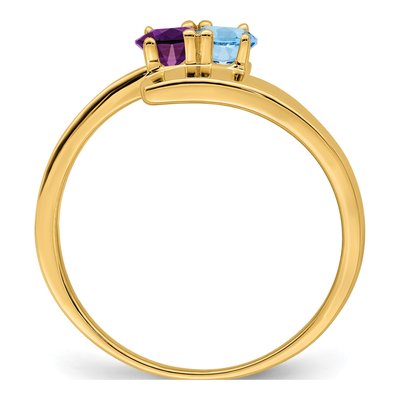 14K Yellow Gold 2-Stone Mother's Ring Mounting – view 5