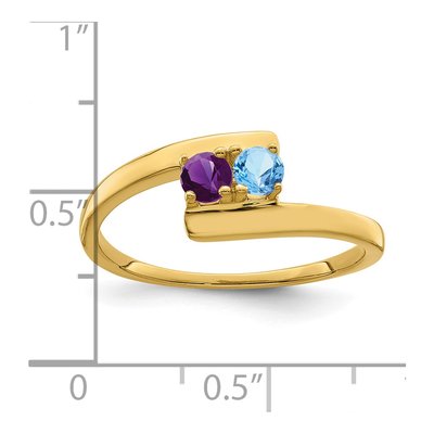 14K Yellow Gold 2-Stone Mother's Ring – view 6