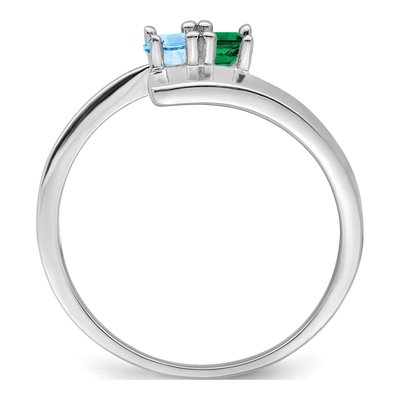 14K White Gold 2-Stone Mother's Ring Mounting – view 3