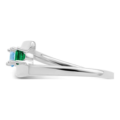 14K White Gold 2-Stone Mother's Ring Mounting – view 5