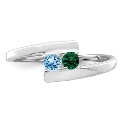 14K White Gold 2-Stone Mother's Ring – view 5