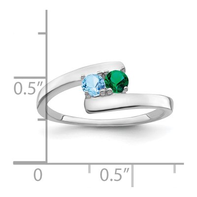 14K White Gold 2-Stone Mother's Ring – view 6