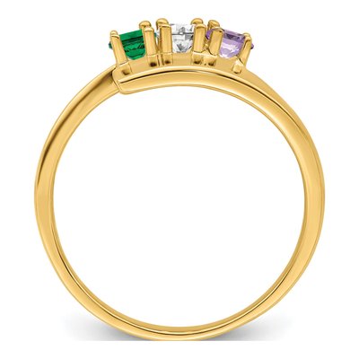 14K Yellow Gold 3-Stone Mother's Ring Mounting – view 3
