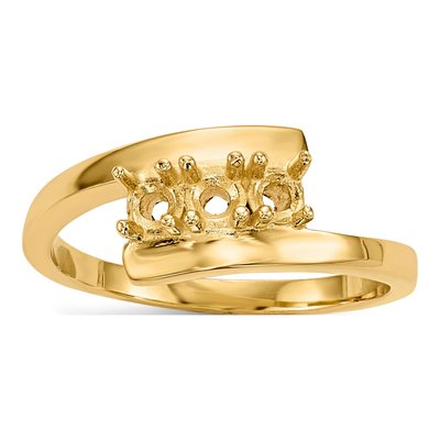 14K Yellow Gold 3-Stone Mother's Ring Mounting – view 6