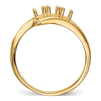 14K Yellow Gold 3-Stone Mother's Ring Mounting – view 7