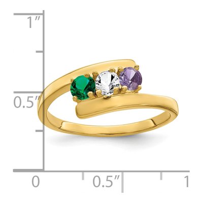 14K Yellow Gold 3-Stone Mother's Ring – view 6