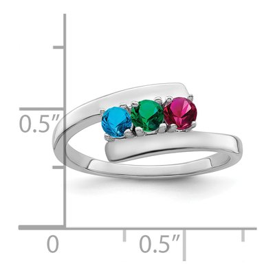14K White Gold 3-Stone Mother's Ring Mounting – view 6