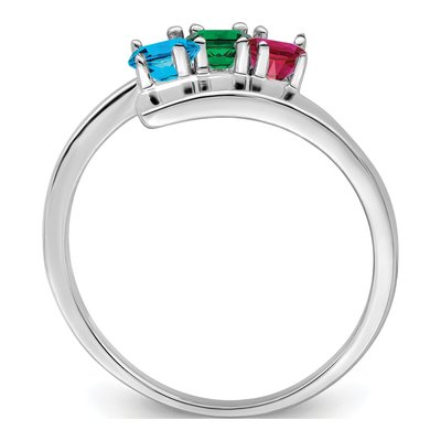 14K White Gold 3-Stone Mother's Ring – view 3