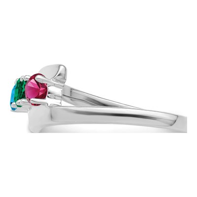 14K White Gold 3-Stone Mother's Ring – view 4